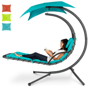 Best Choice Products Hanging Curved Chaise Lounge Chair