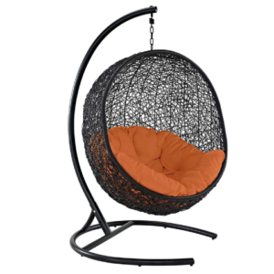 Modway Encase Wicker Rattan Outdoor Swing Chair with Stand