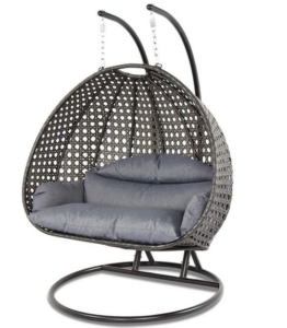 Island Gale Luxury 2 Person Hanging Wicker Swing Chair