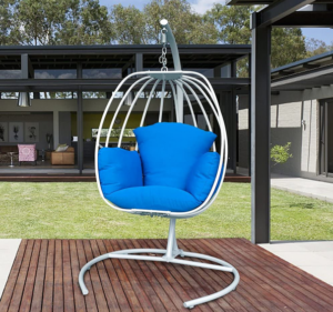ART TO REAL Outdoor Wicker Egg Hanging Chair with Stand