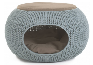 Keter 22.7 " x 22.3 " x 13 " KNIT Cozy Luxury Lounge Bed & Pet Home with Cushions, Small to Medium