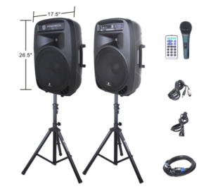 PRORECK PARTY 15 Portable 15-Inch 2000 Watt 2-Way Powered PA Speaker System