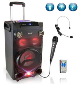 Pyle Outdoor Portable Wireless Bluetooth Karaoke PA Loud Speaker