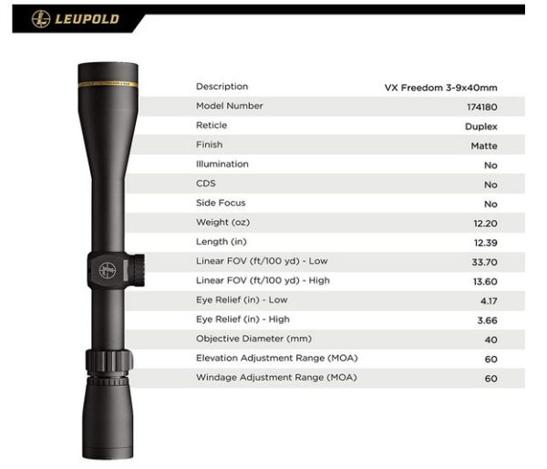 Leupold VX-Freedom 3-9X40mm Riflescope 