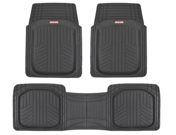 Motor Trend OF-933-BK Rubber All-Climate All-Weather Floor Mats