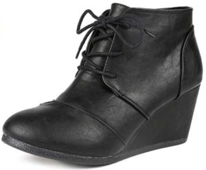 DREAM PAIRS Women's Casual Fashion Lace Up Low Wedge Heel Booties Shoe 