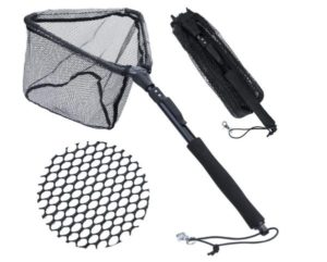 Sougayilang Fishing Net Fish Landing Net, Foldable Collapsible Telescopic Pole with EVA Handle