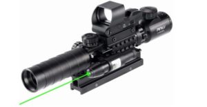 Pinty 3-9x32 Rifle Scope with Rangefinder and  Illuminated Reflex Sight 4 Reticle Green Dot