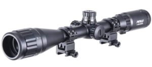 Pinty 4-16x40 Rifle Scope AO Red Green Blue Illuminated Mil Dot with Flip-Open Covers