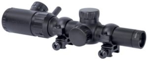 Monstrum 1-4x20 Rifle Scope with Rangefinder Reticle and Medium Profile Scope Rings 