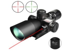 CVLIFE 2.5-10x40e Red & Green Illuminated Scope with 20mm Mount <a href="" class="su-button su-button-style-"" "checkOnAmazon"" style="color:#FFFFFF;background-color:"#f58c1c";border-color:"#f58c1c";border-radius:0px;-moz-border-radius:0px;-webkit-border-radius:0px" target="_"blank""><span style="color:#FFFFFF;padding:4px 10px;font-size:9px;line-height:14px;border-color:"#f58c1c";border-radius:0px;-moz-border-radius:0px;-webkit-border-radius:0px;text-shadow:none;-moz-text-shadow:none;-webkit-text-shadow:none"><i class="sui sui-"" style="font-size:9px;color:#FFFFFF"></i> Check Best Price</span></a> This scope is solid and is built to last and has a scope laser that is adjustable. It is specially designed with a bullet drop compensator that enables quick adjustments of the reticle for shooting targets at specific distances. The multi-coated green lens allow clearer images compared to the normal blue lens as they have much higher light transmittance. The scope comes with a special 2 in 1 design where the scope and gun sight laser are built together for precise shooting. Features Made of high strength craft aluminum hence durable Measures 17x3x3 inches Red and green illumination modes Multi coated green lens lead to a clearer image Mil-dot reticle type Adjustable scope laser https://amzn.to/3iDSgAM