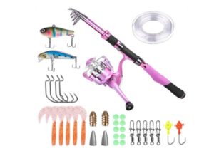 PLUSSINO Ladies Telescopic Fishing Rod and Reel Combos