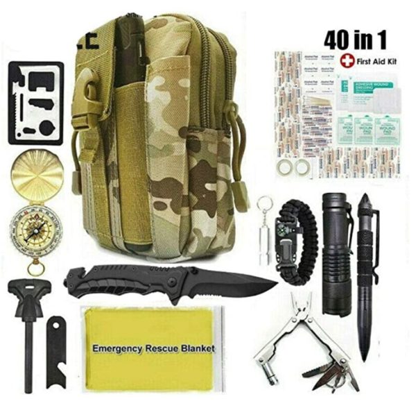 40 in 1 Military Tactical Backpack Emergency Kit