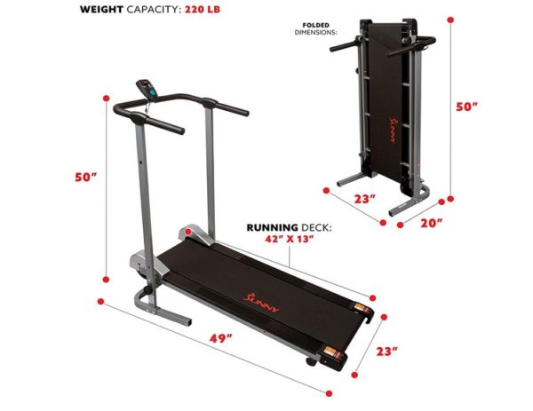 Sunny Health & Fitness SF-T1407M Foldable Manual Treadmill