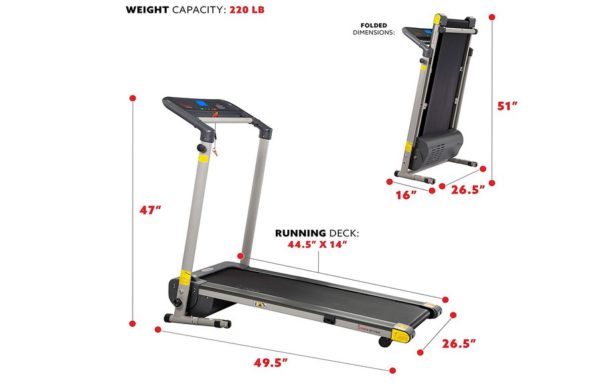 Sunny Health & Fitness Compact Motorized Treadmill- SF-T7632