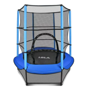 LBLA Kids Trampoline, 55 Mini Trampoline for Kids with Enclosure Net and Safety Pad